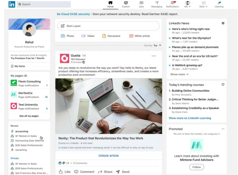 LinkedIn launches sponsored articles